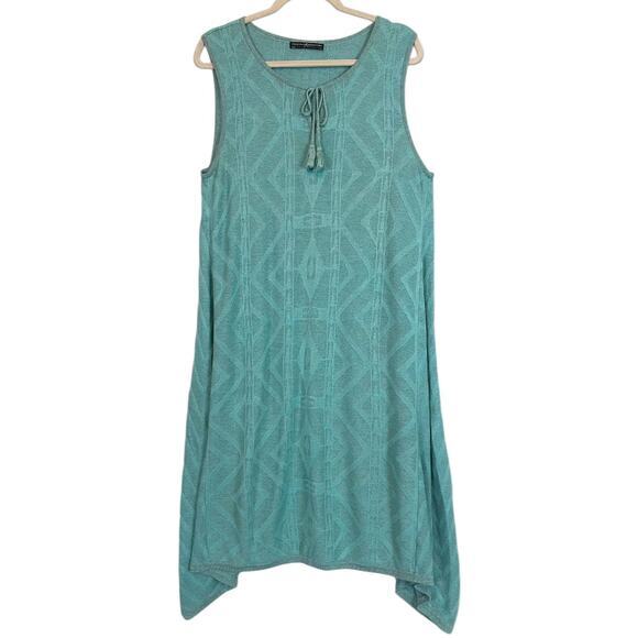 Peruvian Connection Pima Cotton Modal Knit Dress Boho Sleeveless‎ XL Midi - Picture 1 of 13